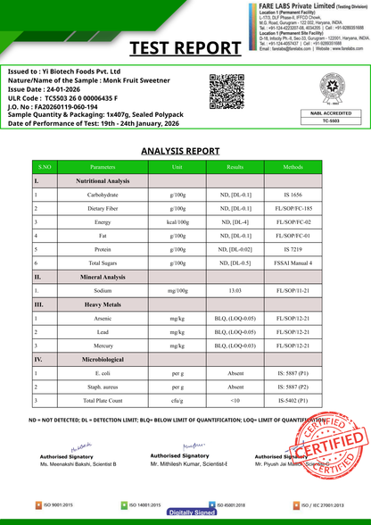 Monkfruit sweetener (Natural Sugar Replacer) - 150g